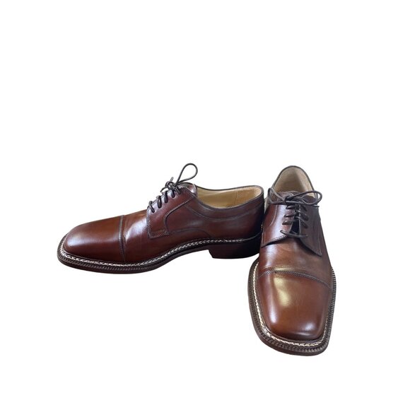 Vito Rufolo Mens Brown Leather Oxford Dress Shoes Size 11D SKU 8623 main image 13
